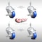 Service Caster 3.5 Inch SS Blue Polyurethane Swivel 10mm Threaded Stem Caster Set Brake SCC-SSTS20S3514-PPUB-BLU-TLB-M1015-4 - alternate 3